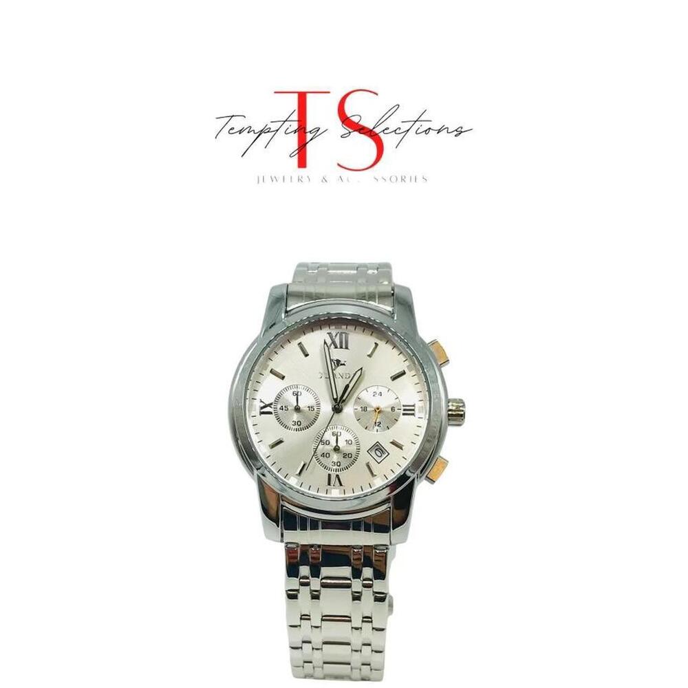 Stainless Steel Chronograph Watch Silver 066f